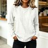 Women's Casual Long Sleeve Top, Round Neck Color Pullover for Everyday Wear