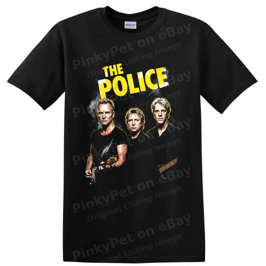 The Police Rock Band T Shirt w/ Guitar Bass British Music Fan Graphic Art Tee Unisex T-Shirt