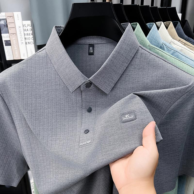 Summer Men's Short Sleeve T-Shirtpolo Business Casual Lapel Collar Middle-Aged & Young