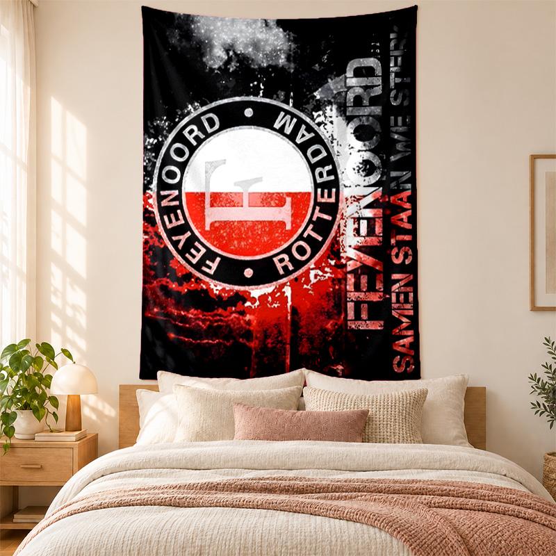 Feyenoord Rotterdam Wandkleed hoge kwaliteit voor het decoreren van woonkamer slaapkamer studentenkamer muren ideaal als slaapkamer muurdecoratie of vakantiegeschenk