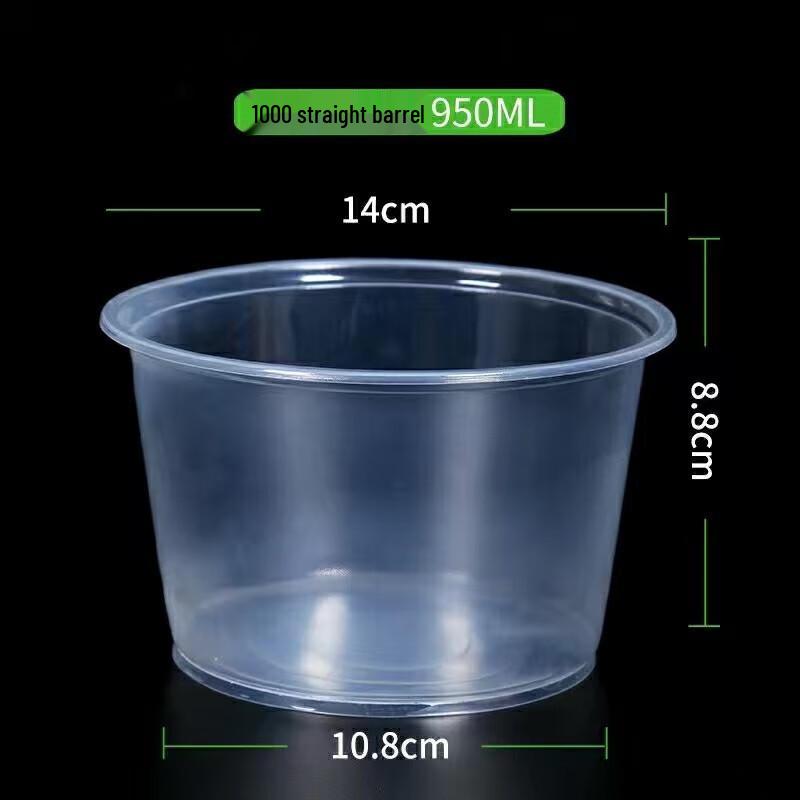 Miaojiayi Disposable Transparent Plastic Round Bowls (50-Pack)