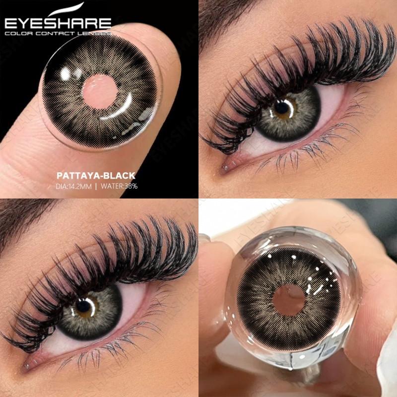 EYESHARE 1 Pair PATTAYA Brown Contact Lenses for Eyes 14.2mm Natural Lenses Yearly Use Cosmetics Pupil