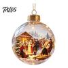 Garden Holiday Ornaments Glowing Christmas Story Ornament, Light-Up 3D Hanging Ball with Warm LED, Mini Decorative Spheres for Holidays Scene