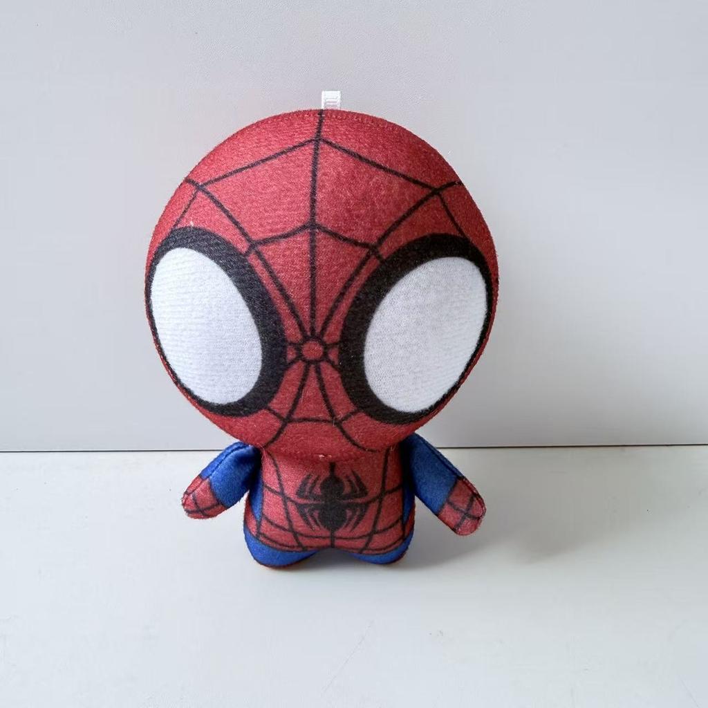 Nouveau Mignon Spiderman Deadpool Porte-clés Peluche Mignon Super-héros Poupée en Peluche Figure Douce Décoration de Bureau Maison Cadeau Collectionnable pour Fans de Films BD Marvel