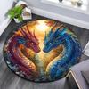 Dragon Artwork Round Area Rug,Carpet Rug for Living Room Bedroom Sofa Playroom Decor,Non-slip Floor Mat
