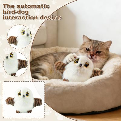 Cats Toy, Cats Simulation Bird, Wiggling Bird, Self-Entertainment And Boredom-Relieving Electric Chirping Sparrow, Automatic Cats Teaser