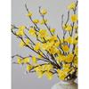 1pcs Artificial Flowers White Plum Blossom Fake Wintersweet Long Stem Plastic Flowers Home Hotel Office Wedding Party Garden Decor