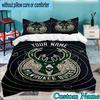 Custom Name 3PCS Bucks Team Logo Artwork Bedding Set,Including  Duvet Cover And 2pcs Pillowcases Perfect for Bedroom,Dormitory,Fan Christmas Gift