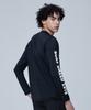 Leijibi Dry Cooling Lettering Loose Fit Men'S Long Sleeve Body Cover Rash Guard Black