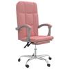 Office Chair with Reclining Function Pink Faux Leather