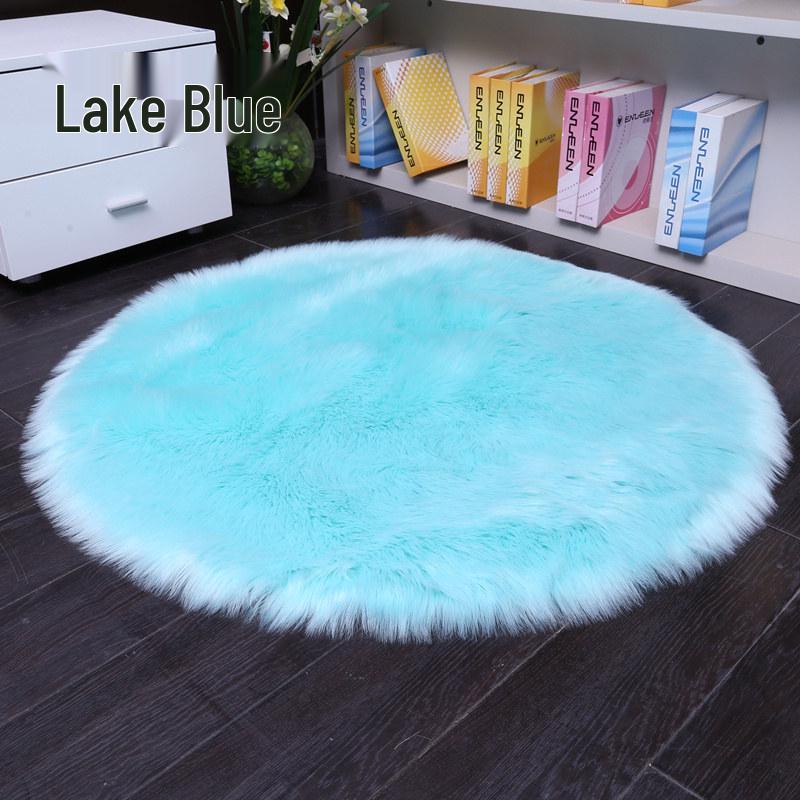 Imitation Wool Plush Round Carpet for Living Room, Bedroom, Yoga