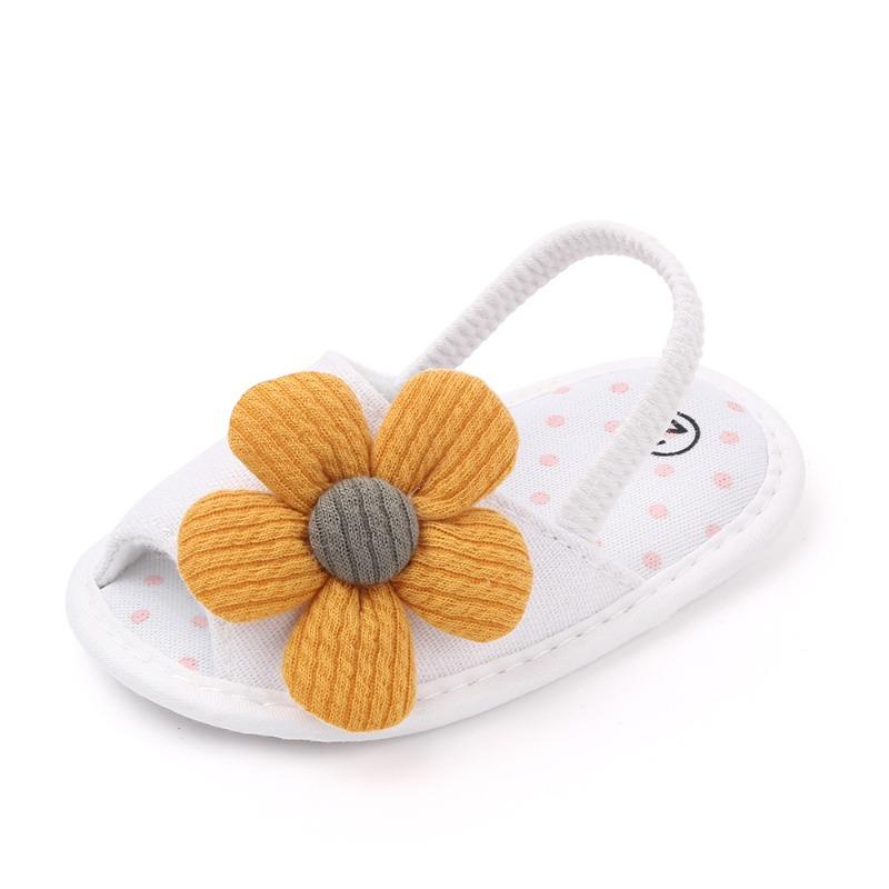 Babysandaler Søtt blomsterdesign Myke bomullssandaler Vår/Sommer Jentebaby 0-18M