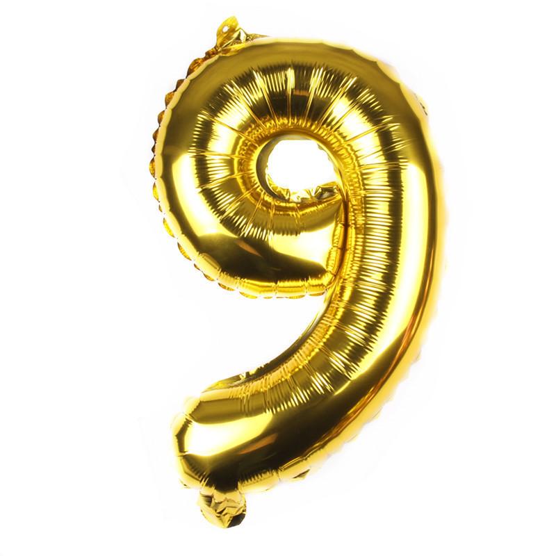 16-Inch Us Version Of Thin Body Digital Birthday Party Decoration Props Decoration Aluminum Film Balloon Digital