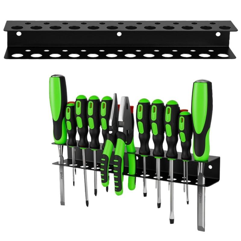 ABKS-Iron Wall-Mounted Tool Organizer Rack- Screwdriver And Pliers Storage Mounting System Holder