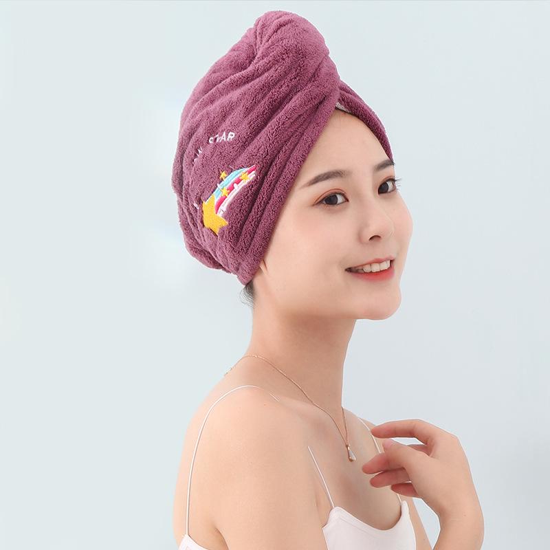 Women's Thickened Absorbent Coral Fleece Hair Cap - Bath and Shampoo Towel Headscarf