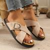 Women's Summer Retro Buckle Strap Beach Casual Platform Slide Sandals with Thick Sole Comfortable Footbed