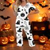 Women Two Piece Halloween Print Outfit Short Sleeve Top and Cropped Pants Casual Sportswear Set for Daily Wear