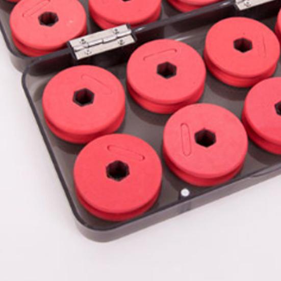 16Pcs Fishing Line Foam Spool Box 16 Line Winding Board Organizer Fishing Line Spooler Shaft Organizer Storage Case Outdoor Fishing Accessories