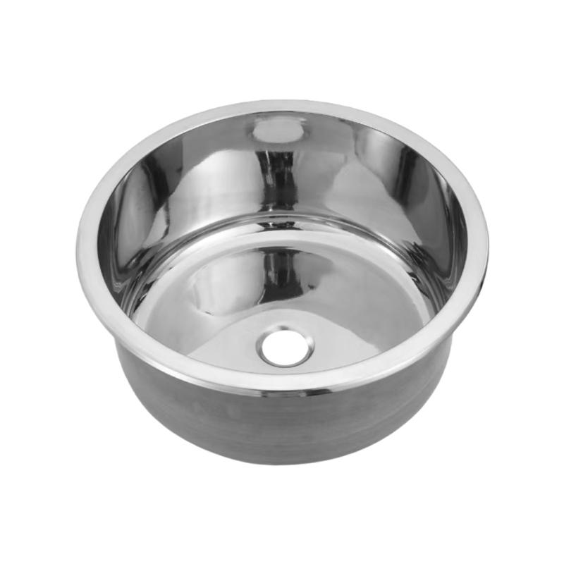 

Stainless Steels Round Sink Single Basin Dishwashing Pool Bathroom Hand Wash Basin Sink for Restaurants and Studios 1