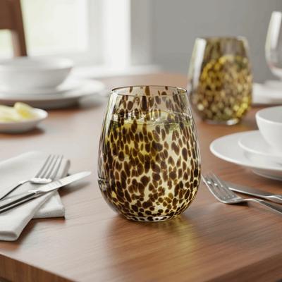 Styl Artystyczny Cętki Leoparda Szklanka Highball Vintage Kubek na Napoje Kreatywny Bursztynowy Kieliszek Leopardowy Prezent