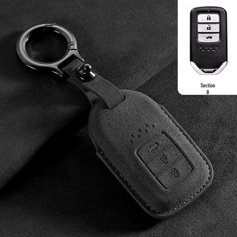Compatible Car Key Case for Honda CRV, Accord 10th Gen, Civic, XRV, Guandao, Lingpai, Haoying, Binzhi - Cowhide Leather Bag