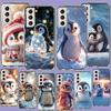Süße kleine Pinguin Handyhülle Für Samsung Galaxy S25 Edge S24 S23 FE S21 S20 S10 Plus S22 S26 Ultra Hülle Klare Hüllen TPU Capa