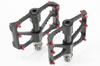 MicrOHERO Ultra Light Titanium Alloy Shaft 3 Sealed Bearing Compact Pedals Carbon Road Bike Flat Pedals Bike/Mountain Black/Red (PD-R87CTi 185g)