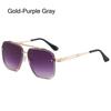 Big Metal Frame Oversized Square Sunglasses for Women & Men Gradient Sunglasses Classic Driving Shades Eyewear UV400 Sun Glasses