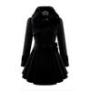 Women's Plus Size Wool Coat Medium Length Double Breasted Slim Fit Fur Collar Fashion Windbreaker Outerwear