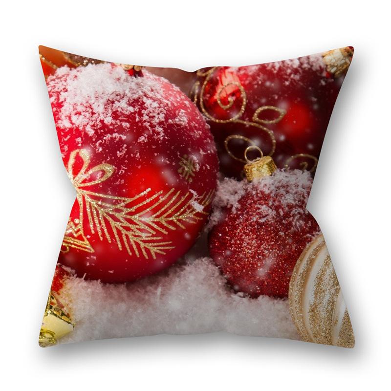 Christmas Cushion 45x45 Pillowcase Polyester Snowflakes Tree Printed Sofa Cushions Decorative Pillow 18x18 Home Decor