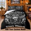 Harley-Davidson Pattern Bedding 3Pcs Set Custom Name, Bed Sheet And Pillowcases For Home Bedroom