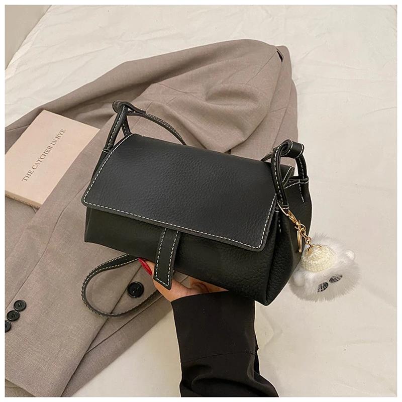 Women Designer Small Square Bag PU Leather Pillow Crossbody Shoulder Bag East-West Large Capacity Versatile Daily Purse
