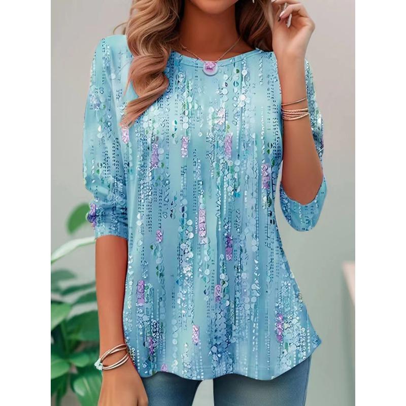 BITCED Women's Fashion Casual O-Neck Long Sleeve Blouses & Shirts