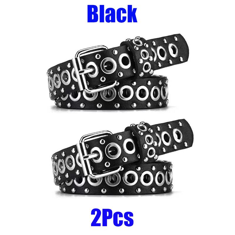 Women's Belt Fashion New Eyelet Rivet Belt Metal Personalized Needle Buckle Belt Street Trend Punk Hardware Jean Belt Y2K HipHop