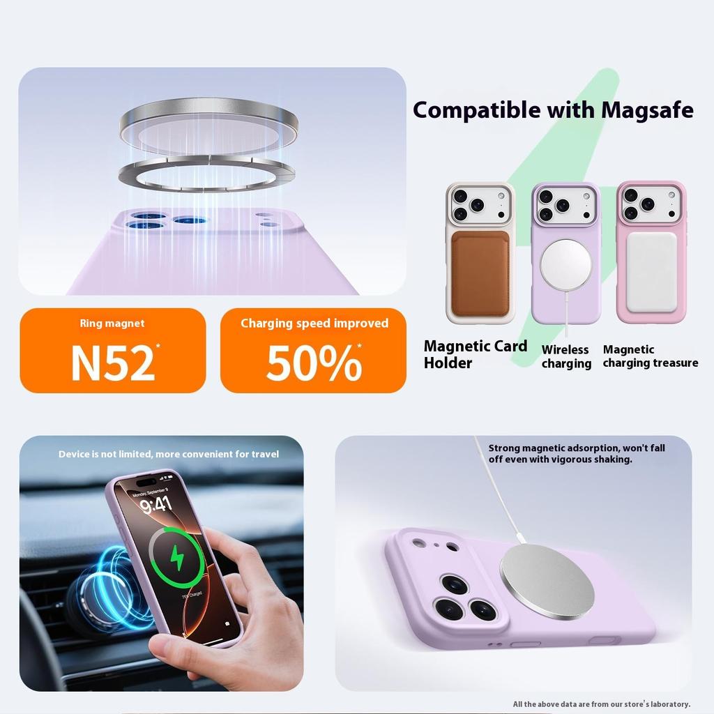 For iPhone 17 Pro Max Case Compatible with MagSafe Precise Cutouts Liquid Silicone Protective Back Cover
