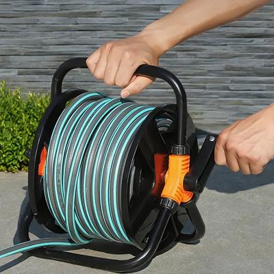 Hose Reels Storage Rack Four-Way Pipes Up To 20 Meters Long Portable Water Pipe Hose Storage Reel Watering Hose Winding Reel