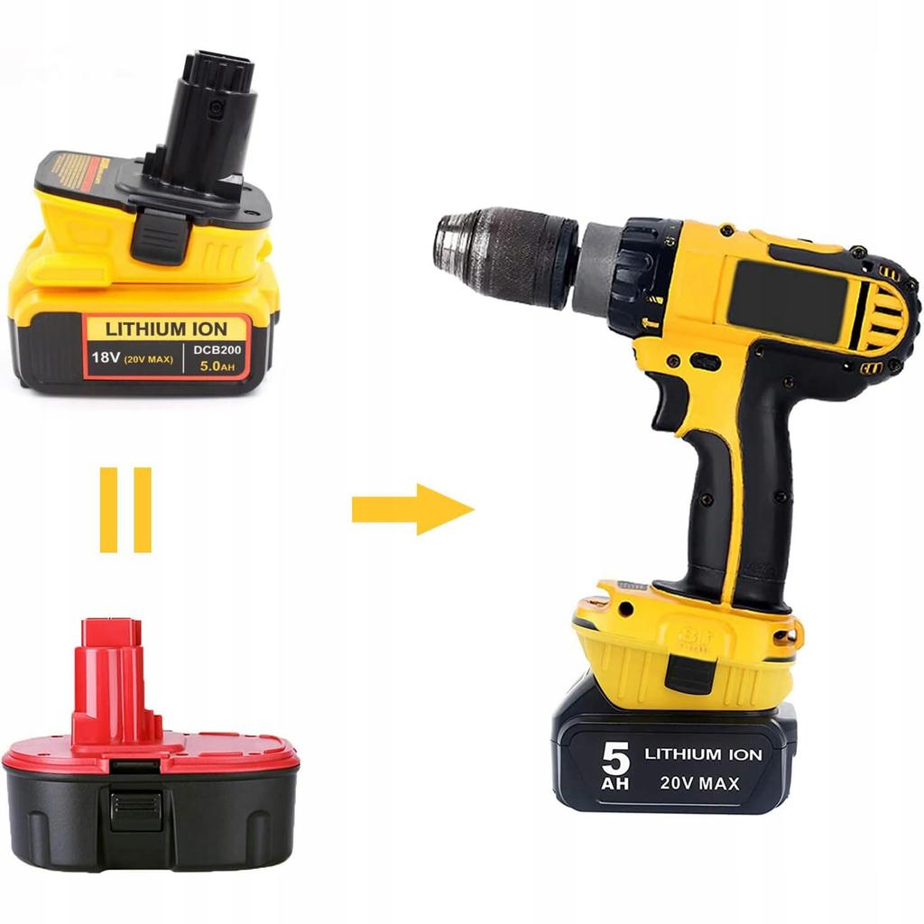 Adattatore Rosfix Dewalt DC9096 per batteria Dewalt (DCA1820) Giallo - Nero