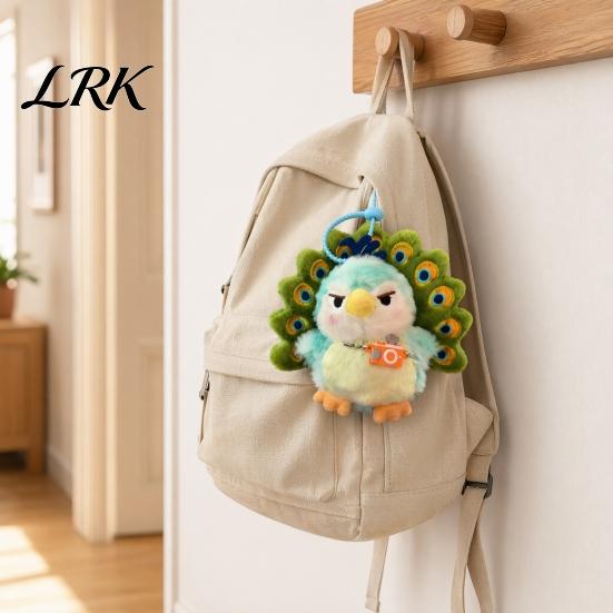 Mosaic Peacock Pendant Plush Keychain, Cute Green Stuffed Animal Bag Charm, Soft Handbag Charm for Women Backpack Girls, Fashionable Handbags