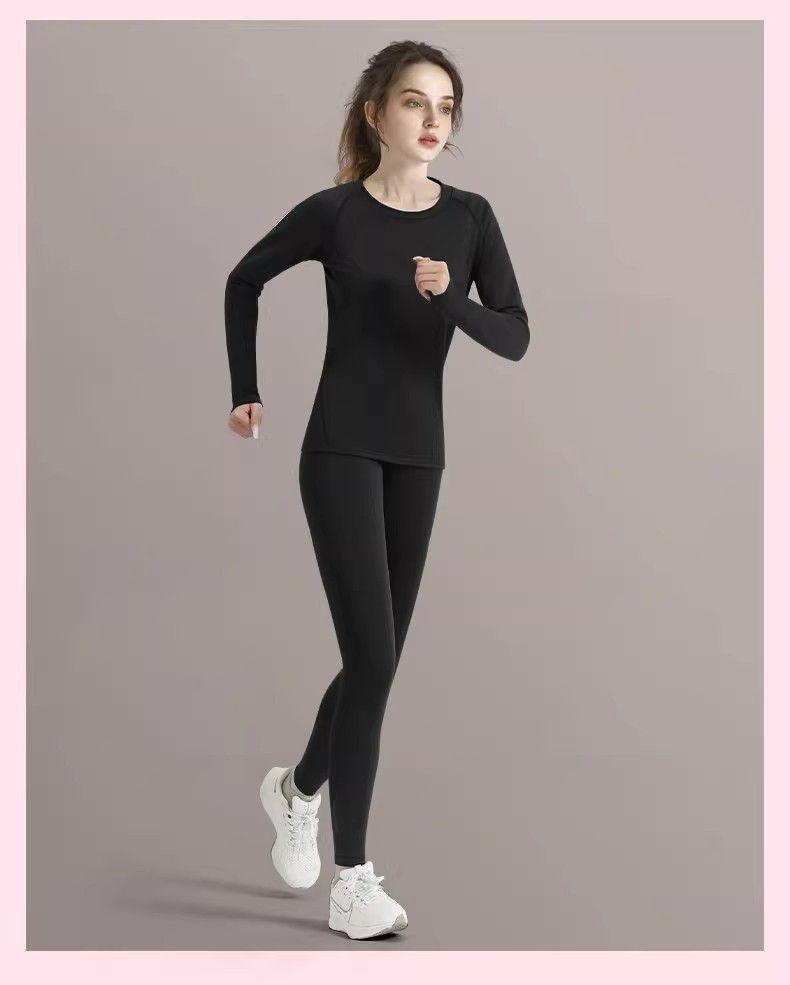2025 Women's Winter Quick-Dry Yoga Set: Long Sleeve Running Top & Tight Fitness Wear