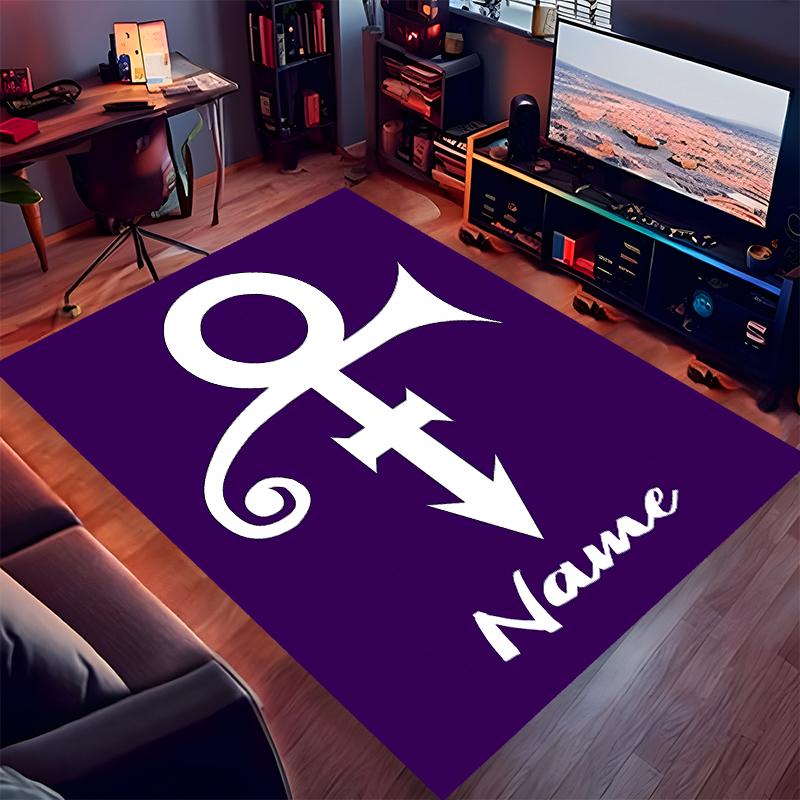 Custom personalization Prince Purple Rain Print Area Rug - Soft, Washable Non-Slip Indoor Mat,Living Room,Home&Office Decorative Rug