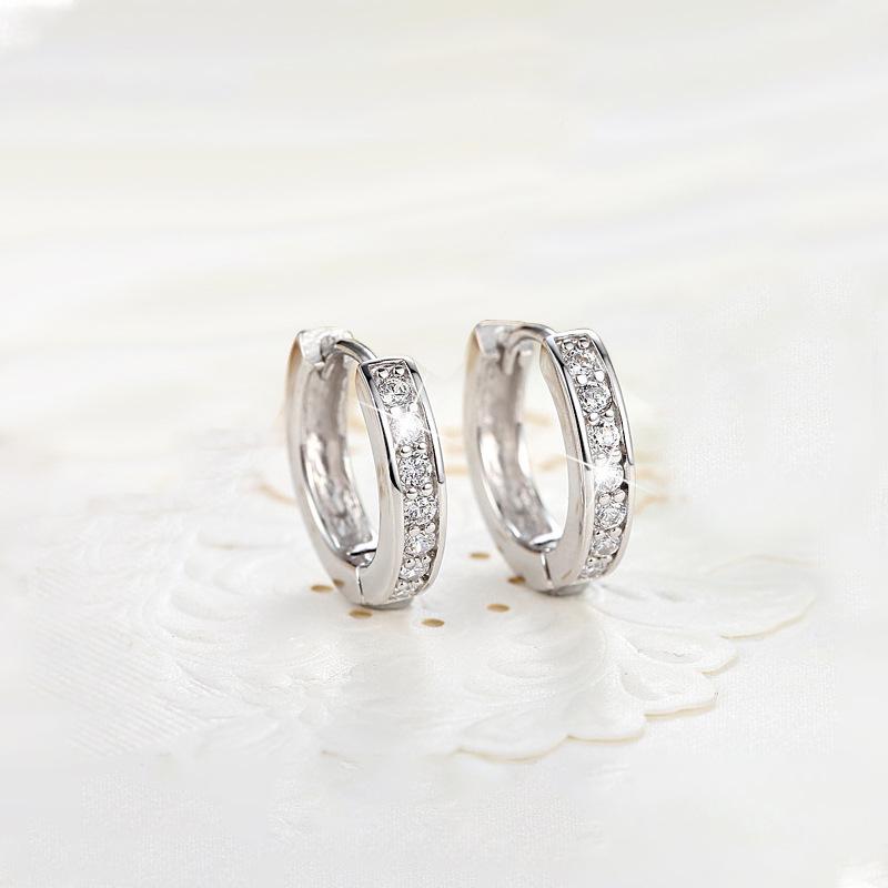 S925 Sterling Silver Diamond Ear Cuffs - 2026 Elegant Japanese Korean Style Simple Hoop Earrings for Women 925 Silver