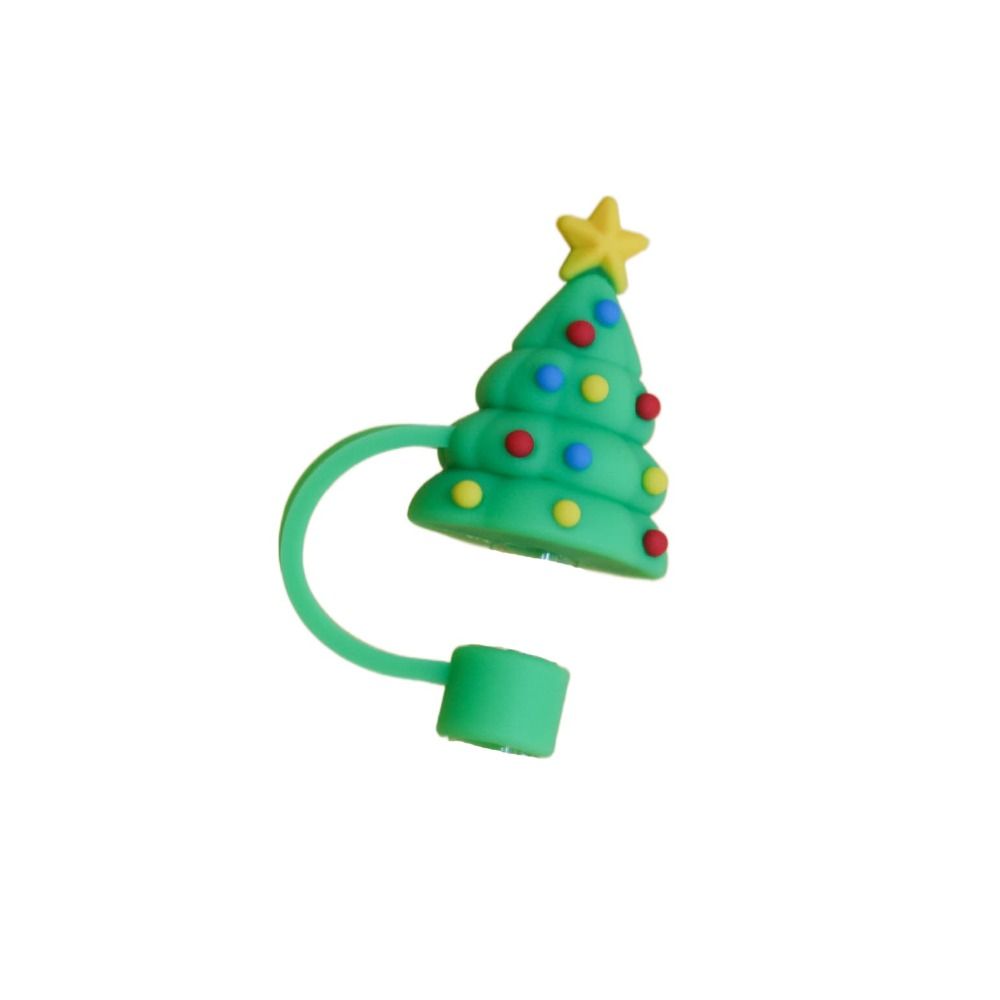 

Tree Straw Decoration Drinkware Silicone Plugs Dust Cap Straw Cover Cup Accessories Straw Topper christmas tree