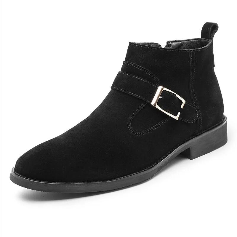 Fashion Korean style mens leisure chelsea boots tide cow suede leather shoes cowboy autumn winter boot handsome ankle botas hombre mans
