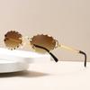2026 New Fashionable Frameless Cut Edge Men's Women's Sun Glasses Wave Lace Ocean Slices Trendy Square Diamond Sunglasses