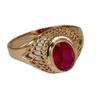 Gold-plated ring with red zircon ring, luxury hollow engraved ring, European and American manufacturers direct