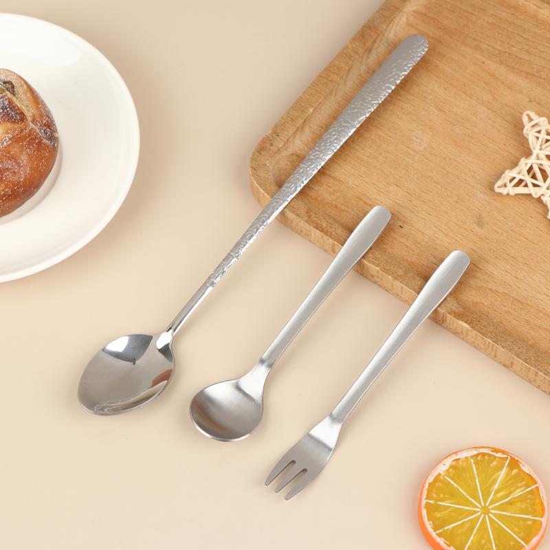Outdoor Stainless Steel Fork Spoon Salad Spoon Cake Fruit Fork Western Fork Tableware For Home School And Restaurant