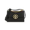 Miller 22 Spring and Summer Flip Closure Cowhide Crossbody Shoulder Bag Small Size Women's Black/black Gold 88208-001