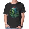 Unisex Crew Neck T-Shirt Haunted Christmas Graphic Short Sleeve Casual Tee