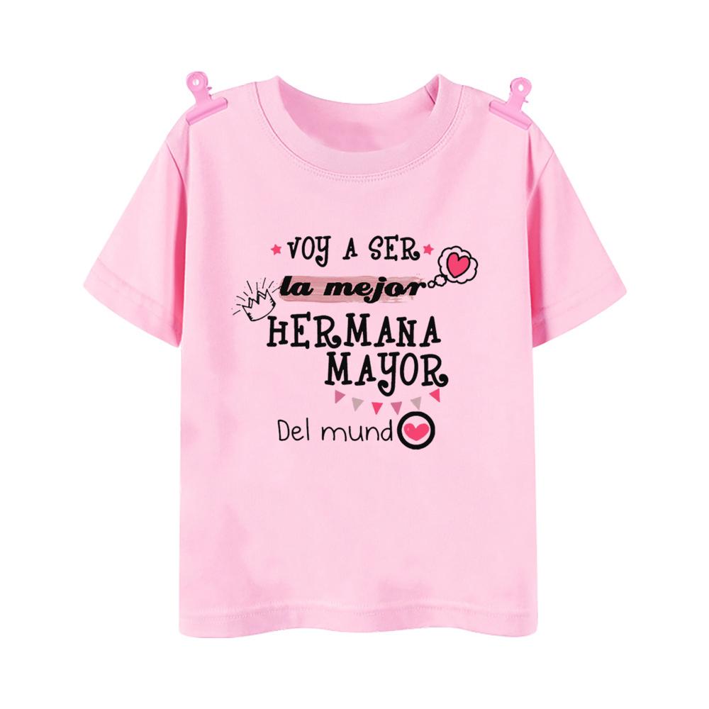 I'm Being Promoted To Big Sister T-shirt Baby Announcement T Shirt Kids Spanish Print Tee Girl Tops Children Tops Summer Clothes