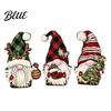 Holiday Tabletop Decor Cartoon Gingerbread Wooden Ornament Double-sided Printed Desktop Figurines Style Decorative Craft for Home And Party Display